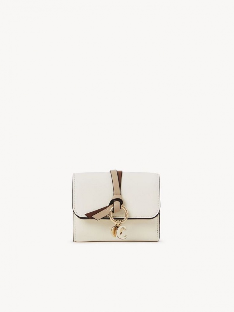 Chloe Alphabet Small Tri-fold Liten Lommebok Hvite | CHE-SR14288