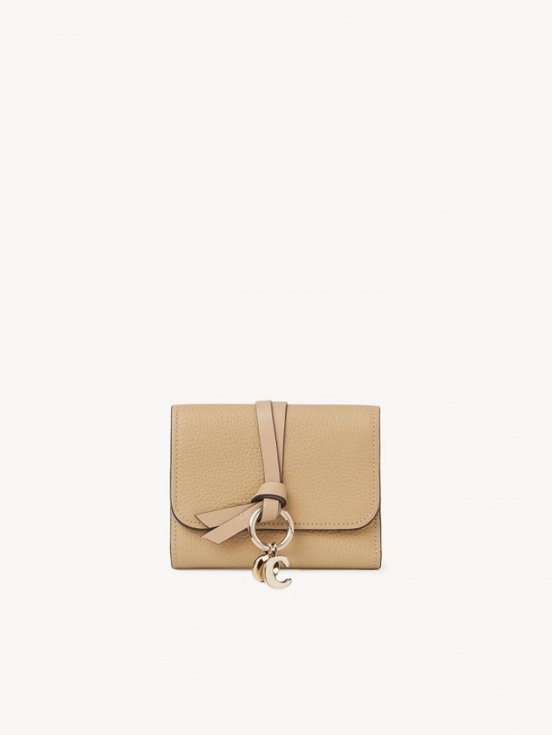 Chloe Alphabet Small Tri-fold Liten Lommebok Brune | CHE-SR14292