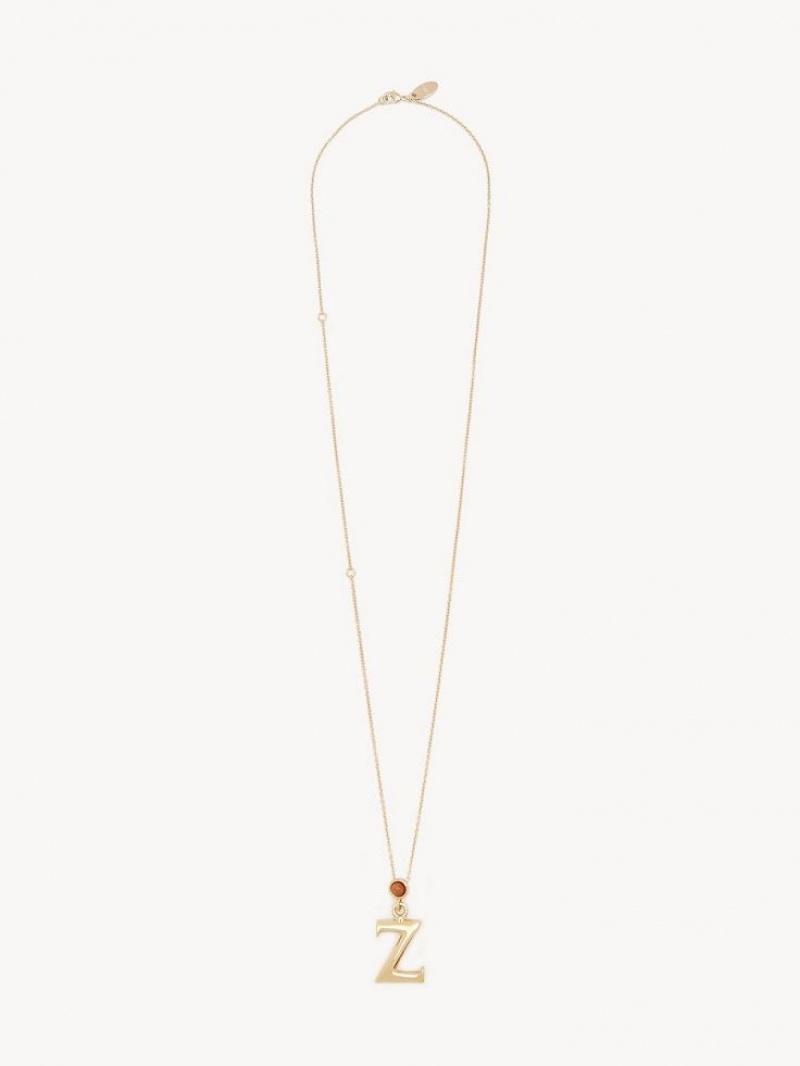 Chloe Alphabet With Pendant Halskjeder Gull | CHE-SR14330