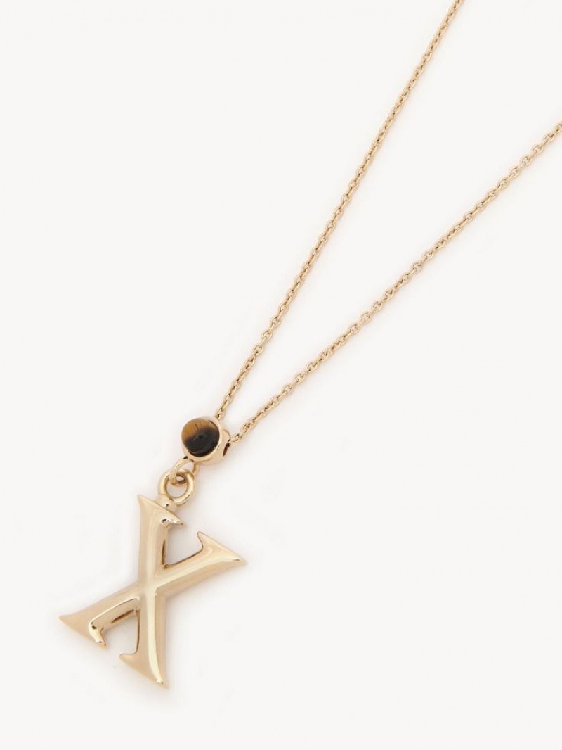 Chloe Alphabet With Pendant Halskjeder Gull | CHE-SR14332