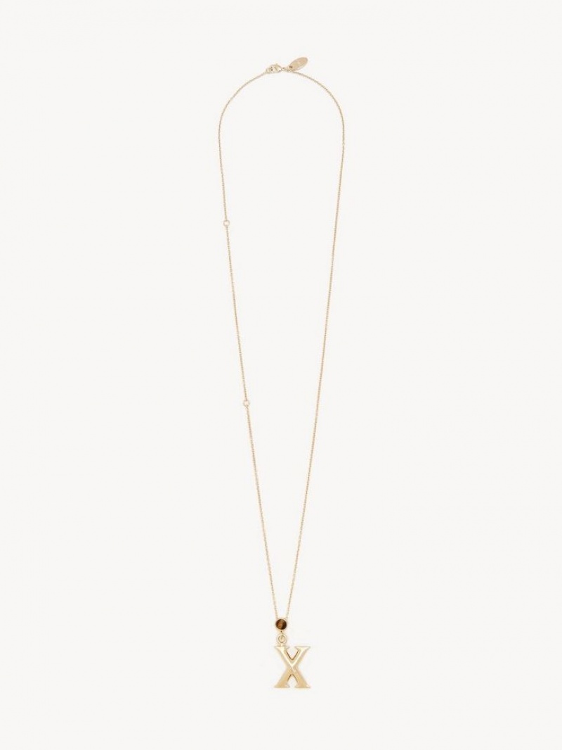 Chloe Alphabet With Pendant Halskjeder Gull | CHE-SR14332