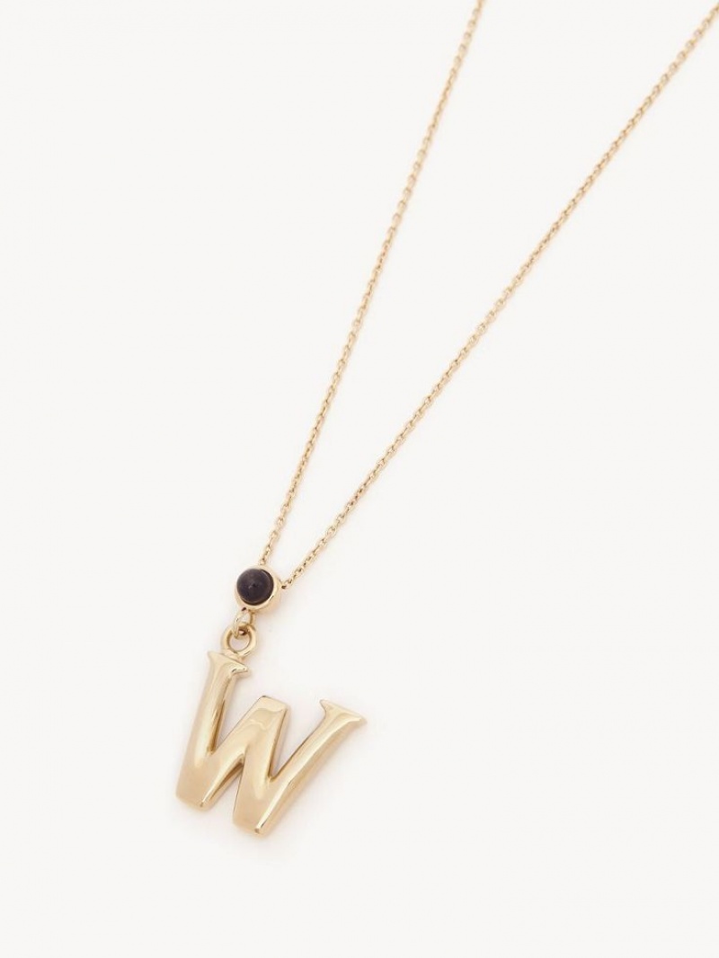 Chloe Alphabet With Pendant Halskjeder Gull | CHE-SR14333