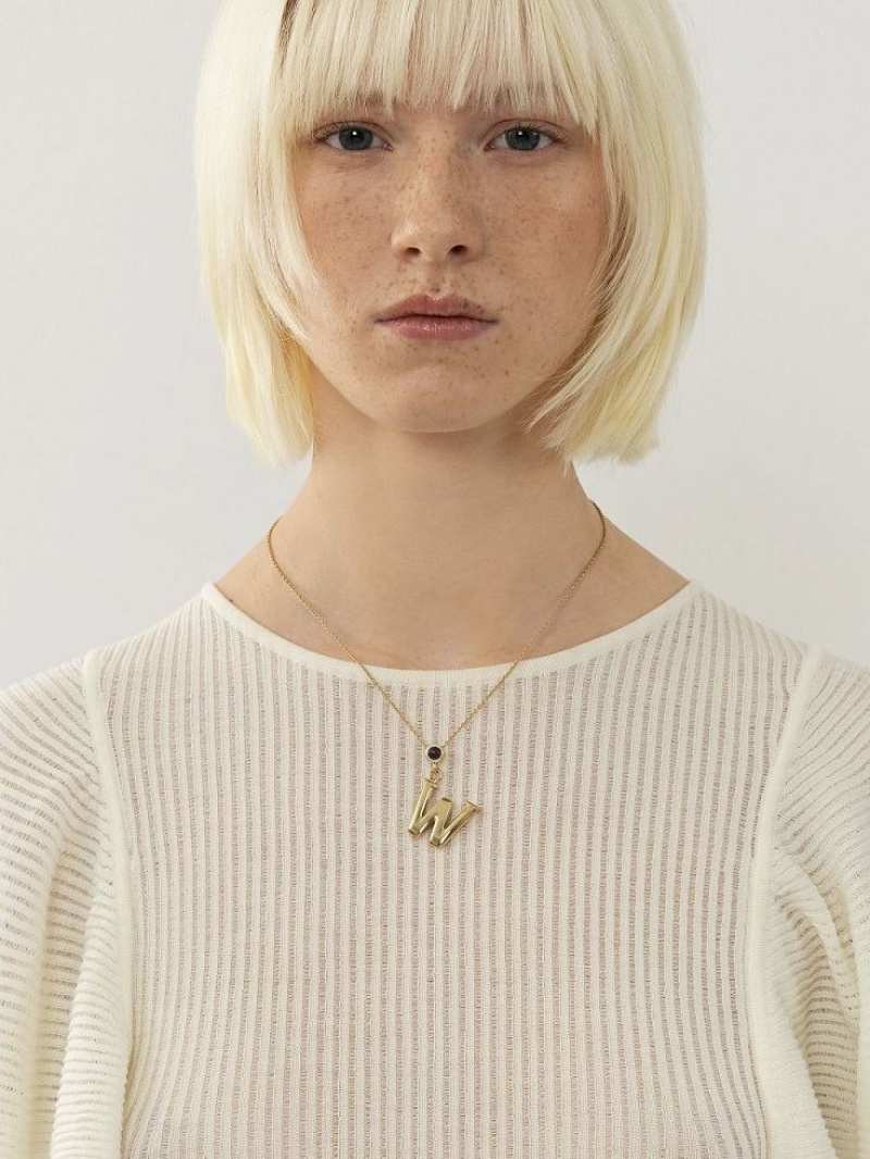 Chloe Alphabet With Pendant Halskjeder Gull | CHE-SR14333