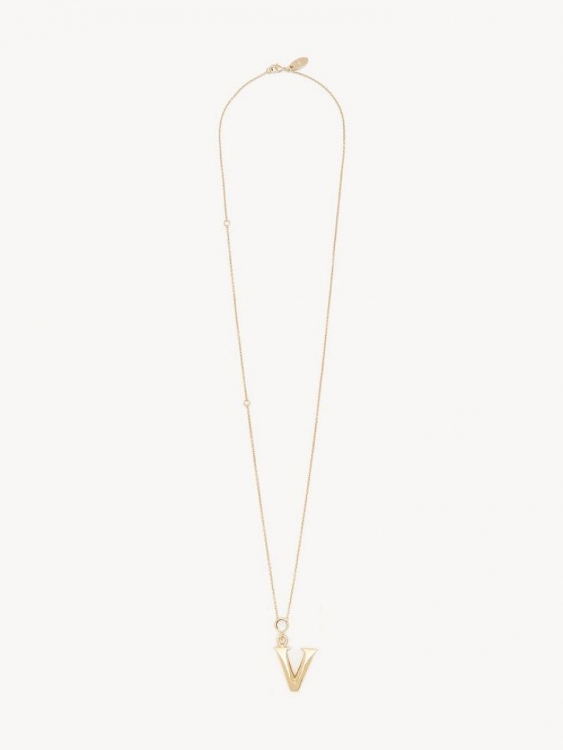 Chloe Alphabet With Pendant Halskjeder Gull | CHE-SR14334