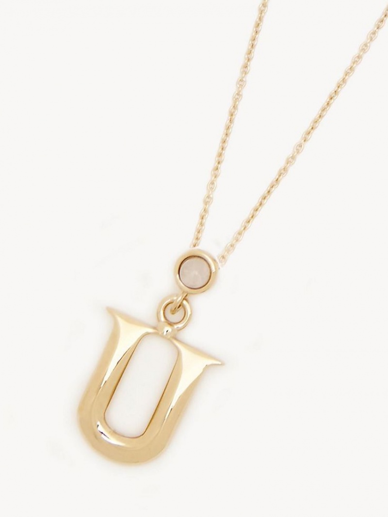 Chloe Alphabet With Pendant Halskjeder Gull | CHE-SR14335