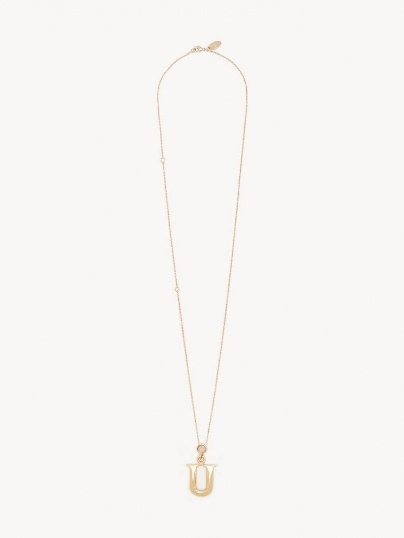 Chloe Alphabet With Pendant Halskjeder Gull | CHE-SR14335