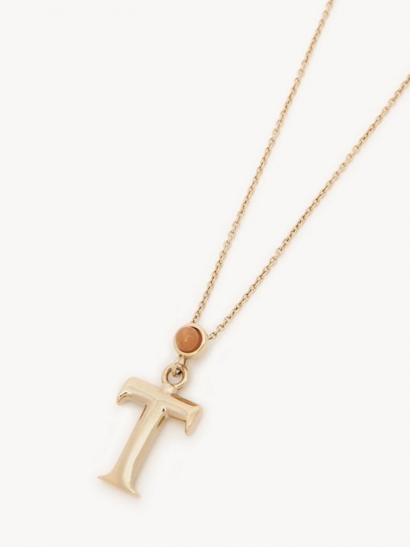 Chloe Alphabet With Pendant Halskjeder Gull | CHE-SR14336