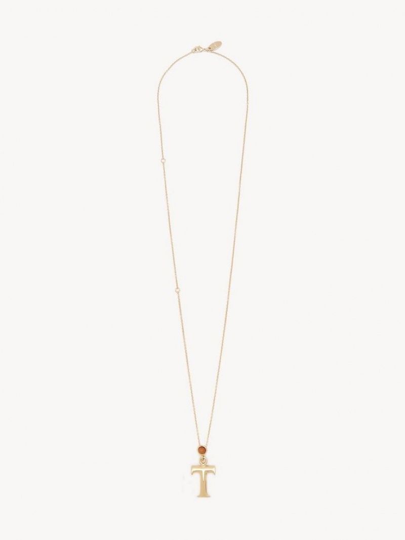 Chloe Alphabet With Pendant Halskjeder Gull | CHE-SR14336