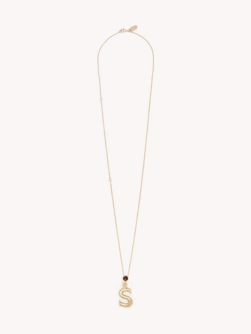 Chloe Alphabet With Pendant Halskjeder Gull | CHE-SR14337