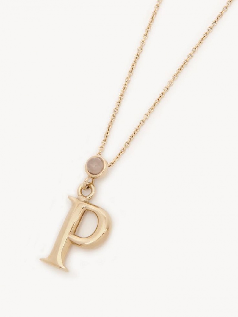 Chloe Alphabet With Pendant Halskjeder Gull | CHE-SR14340