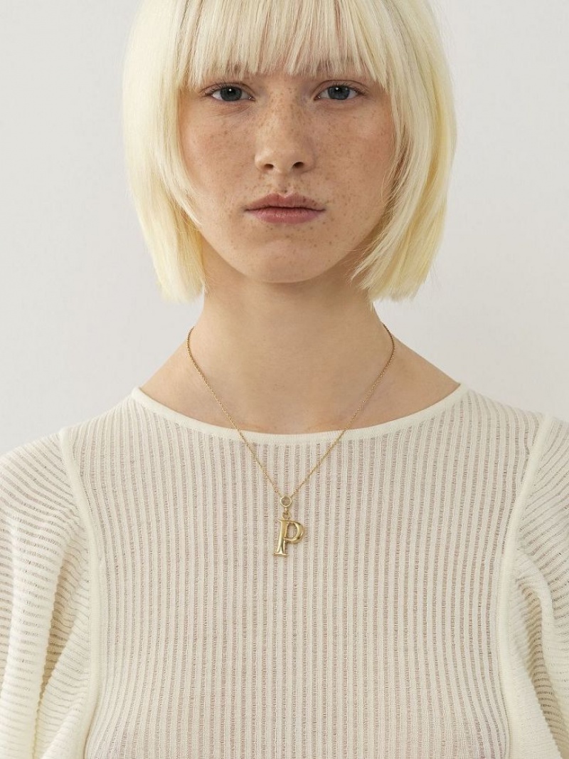 Chloe Alphabet With Pendant Halskjeder Gull | CHE-SR14340