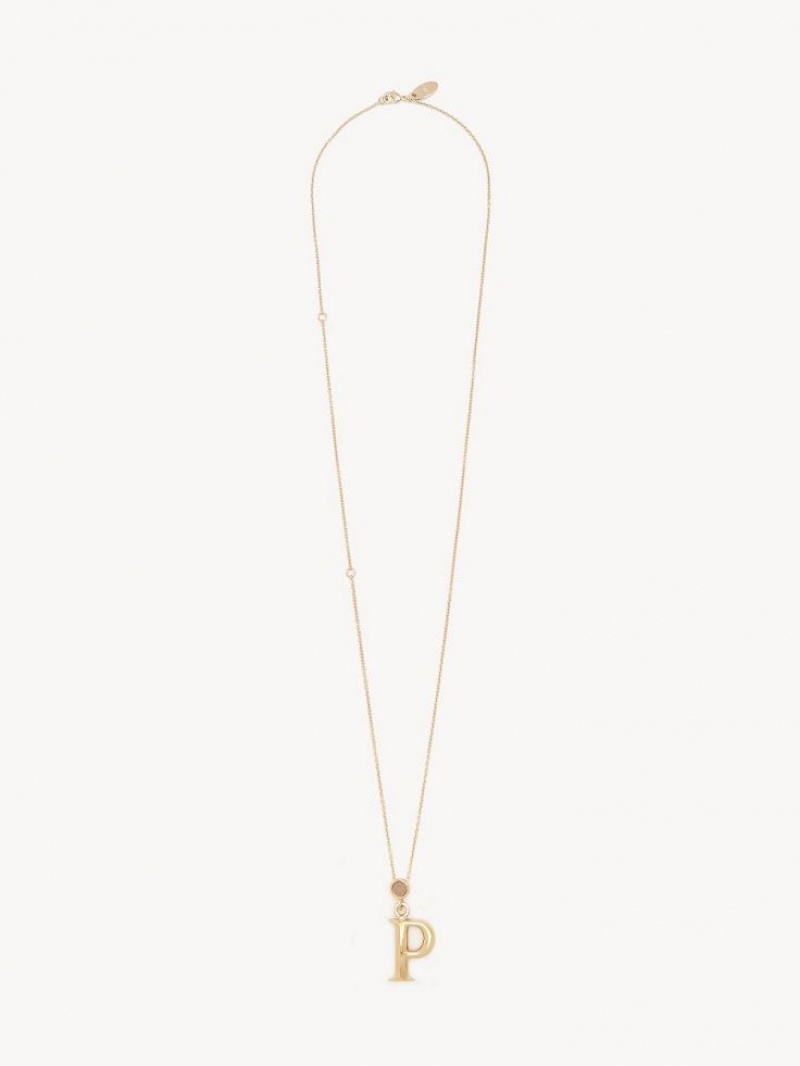 Chloe Alphabet With Pendant Halskjeder Gull | CHE-SR14340