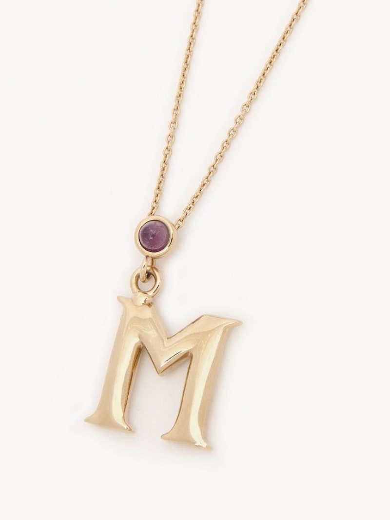 Chloe Alphabet With Pendant Halskjeder Gull | CHE-SR14343