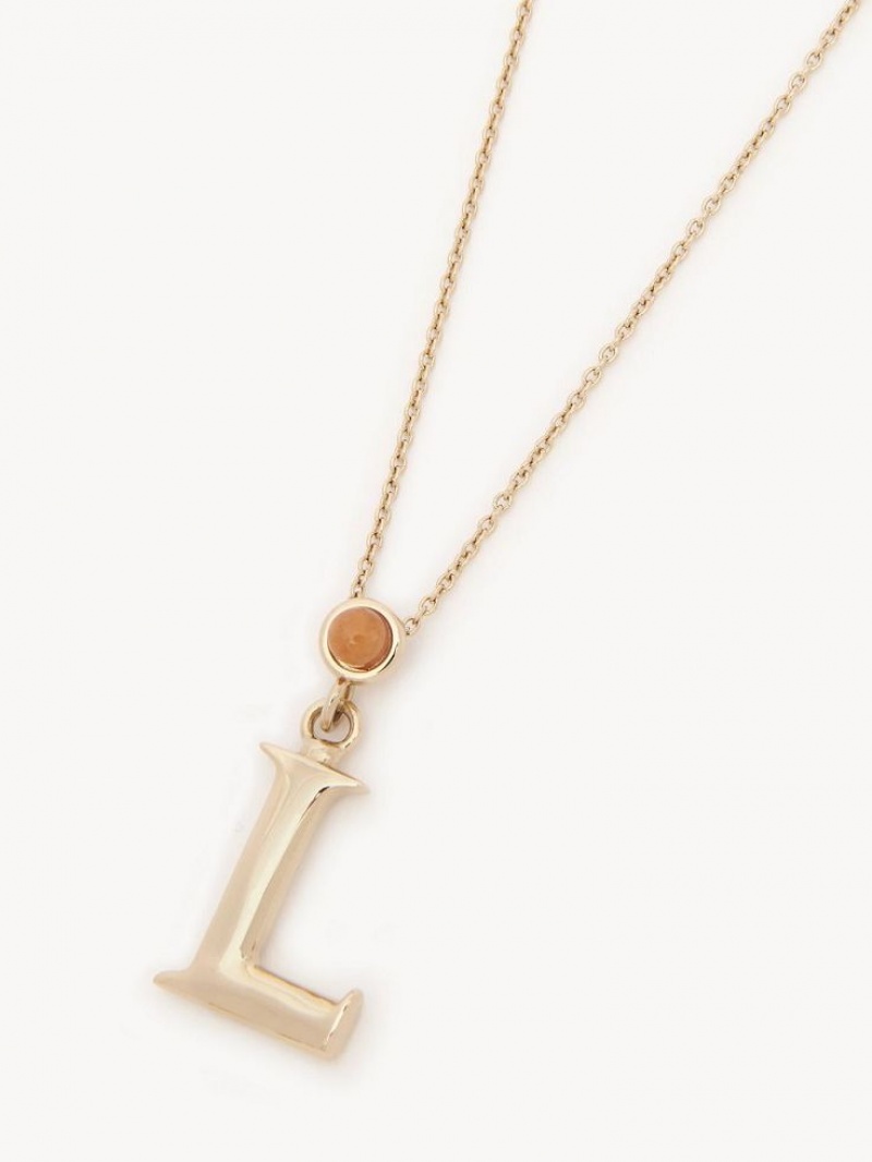 Chloe Alphabet With Pendant Halskjeder Gull | CHE-SR14344