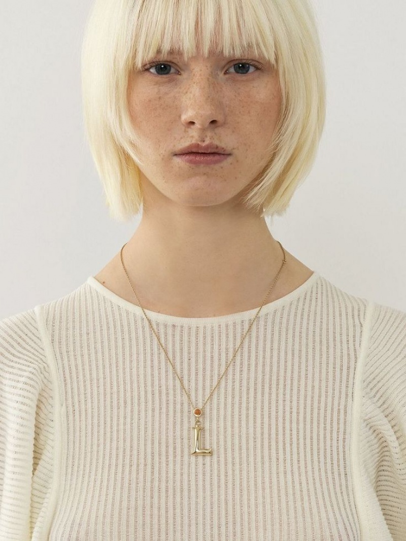 Chloe Alphabet With Pendant Halskjeder Gull | CHE-SR14344