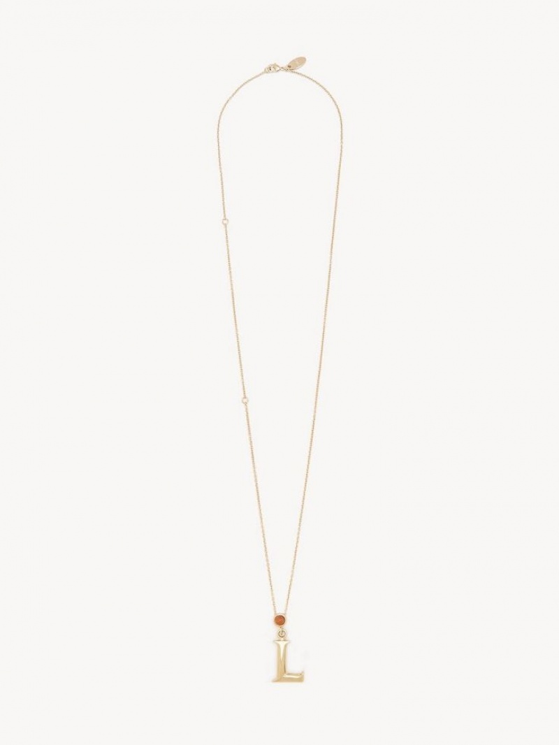 Chloe Alphabet With Pendant Halskjeder Gull | CHE-SR14344