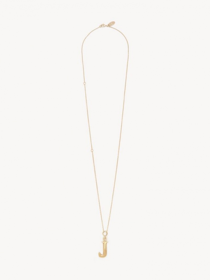 Chloe Alphabet With Pendant Halskjeder Gull | CHE-SR14346