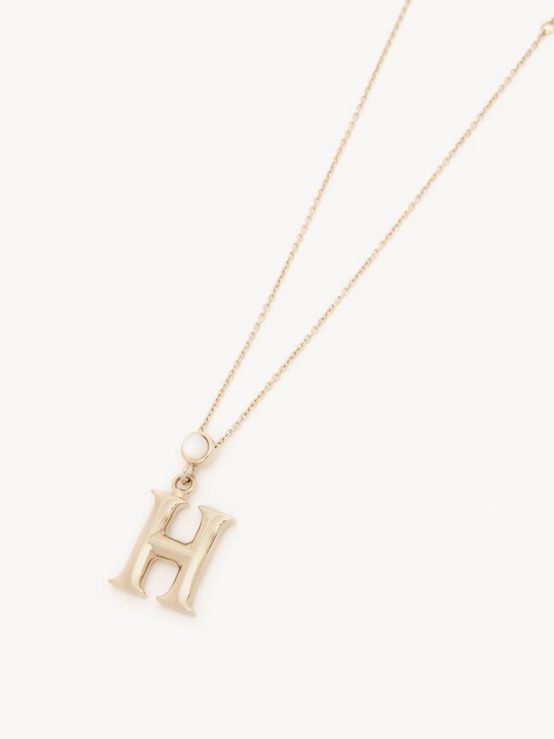 Chloe Alphabet With Pendant Halskjeder Gull | CHE-SR14348