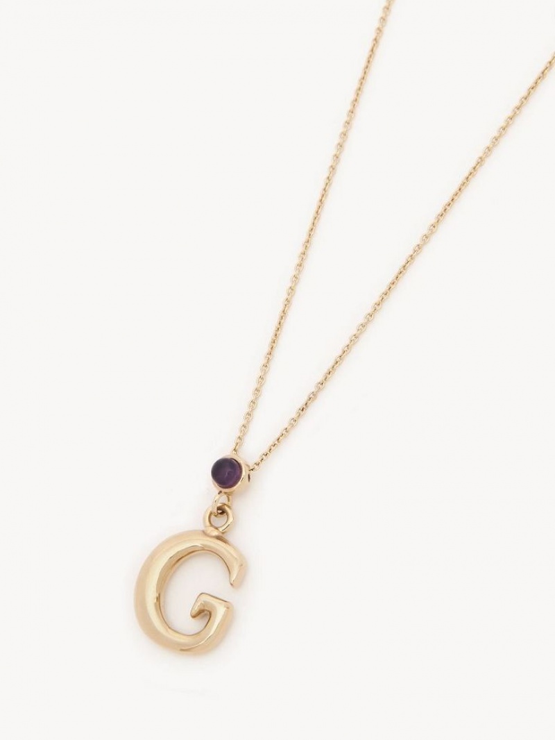 Chloe Alphabet With Pendant Halskjeder Gull | CHE-SR14349