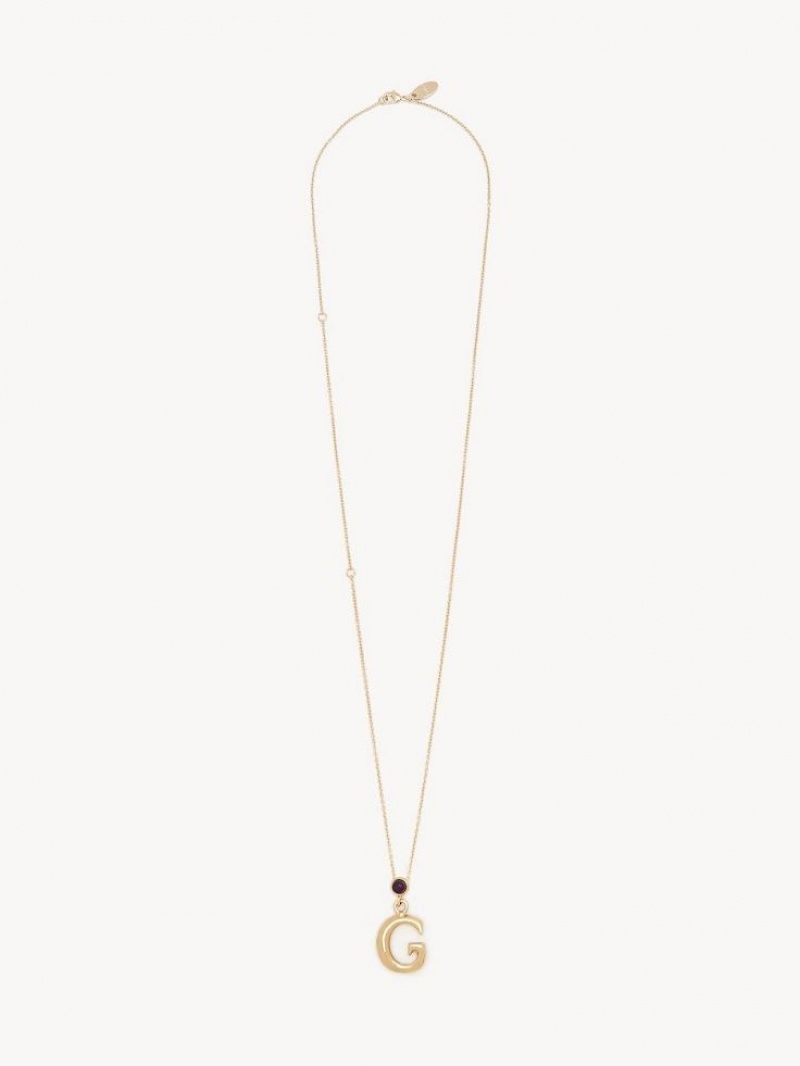 Chloe Alphabet With Pendant Halskjeder Gull | CHE-SR14349