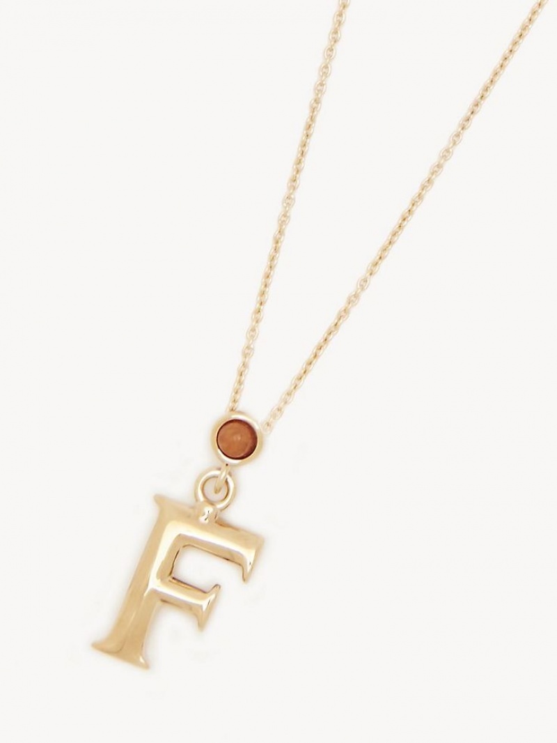 Chloe Alphabet With Pendant Halskjeder Gull | CHE-SR14350