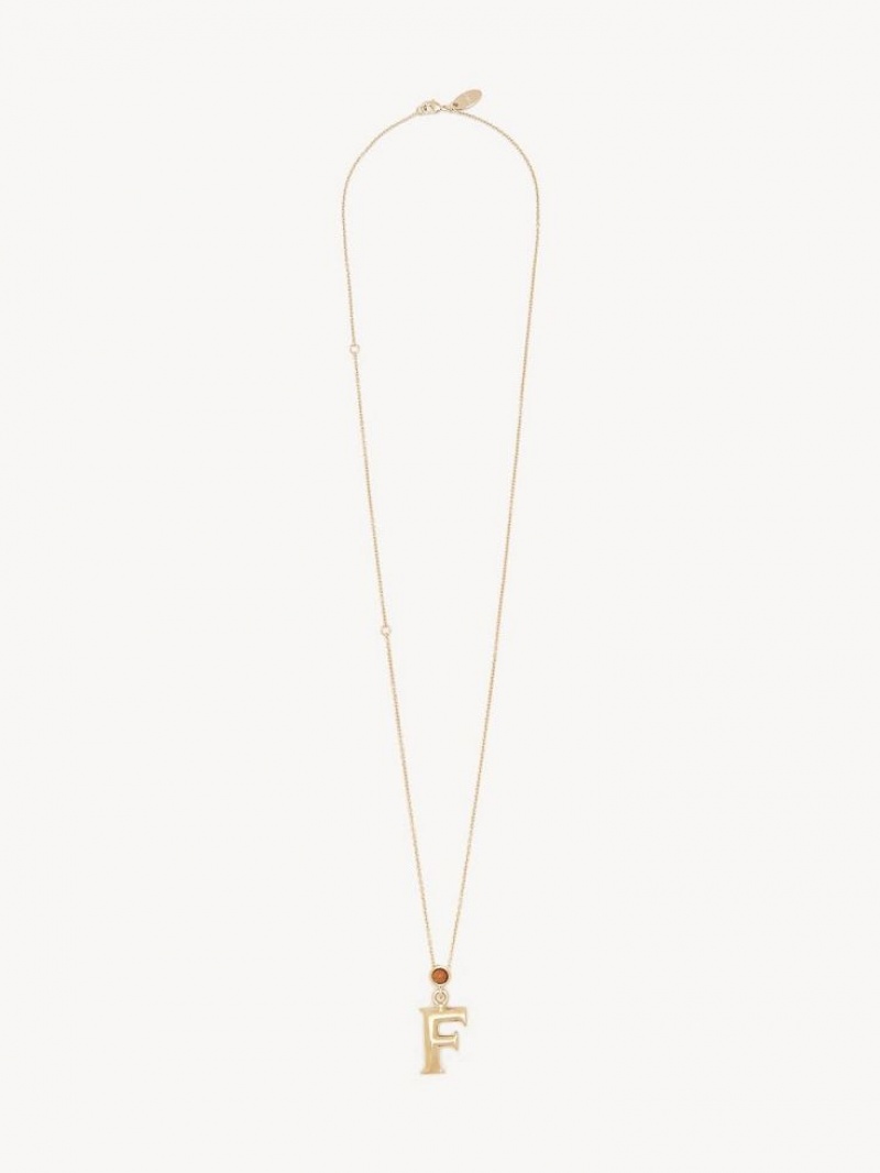 Chloe Alphabet With Pendant Halskjeder Gull | CHE-SR14350