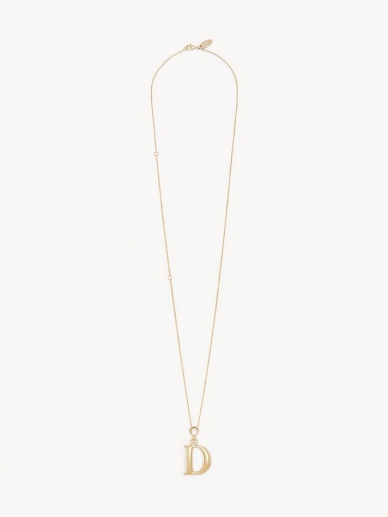 Chloe Alphabet With Pendant Halskjeder Gull | CHE-SR14352