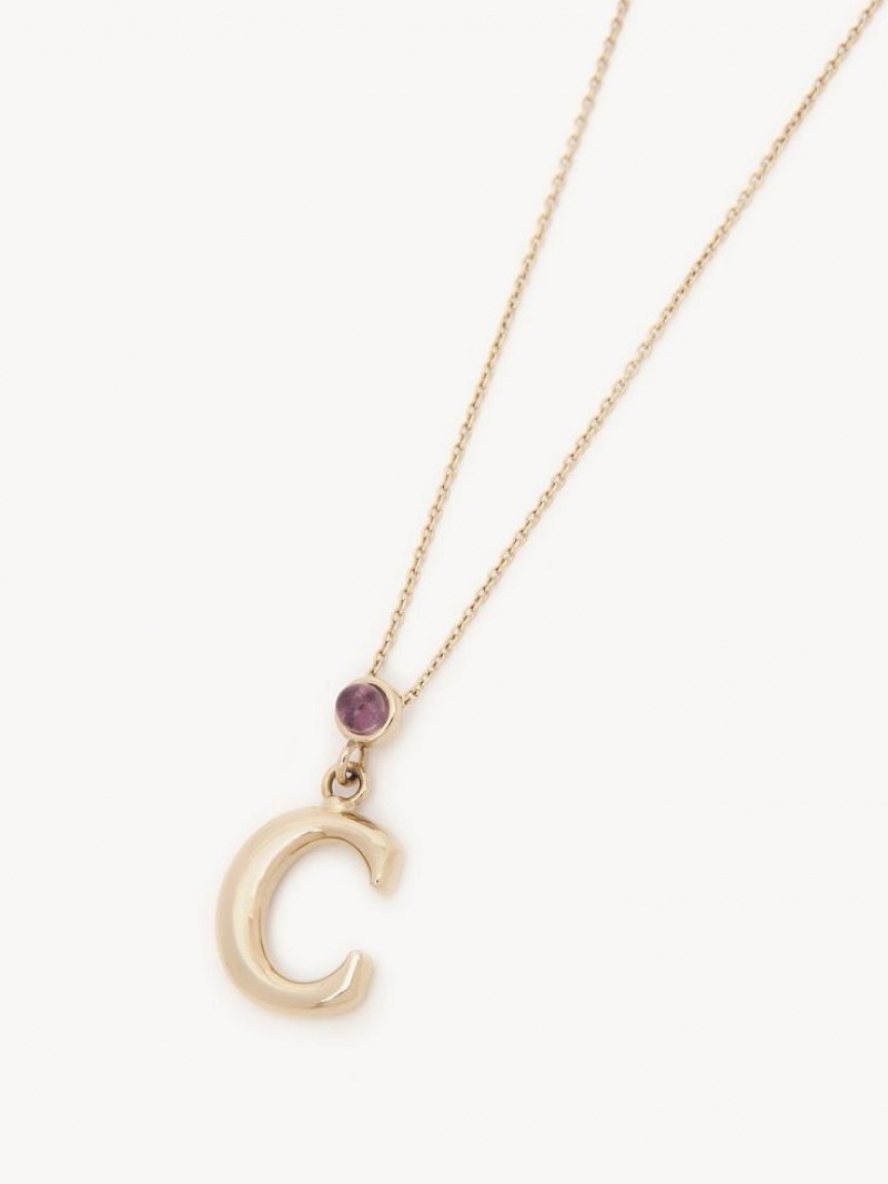 Chloe Alphabet With Pendant Halskjeder Gull | CHE-SR14353