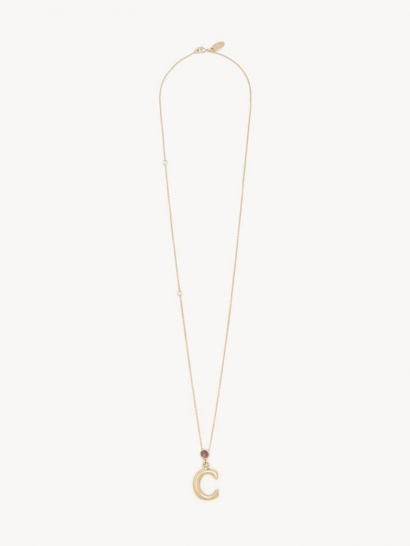 Chloe Alphabet With Pendant Halskjeder Gull | CHE-SR14353