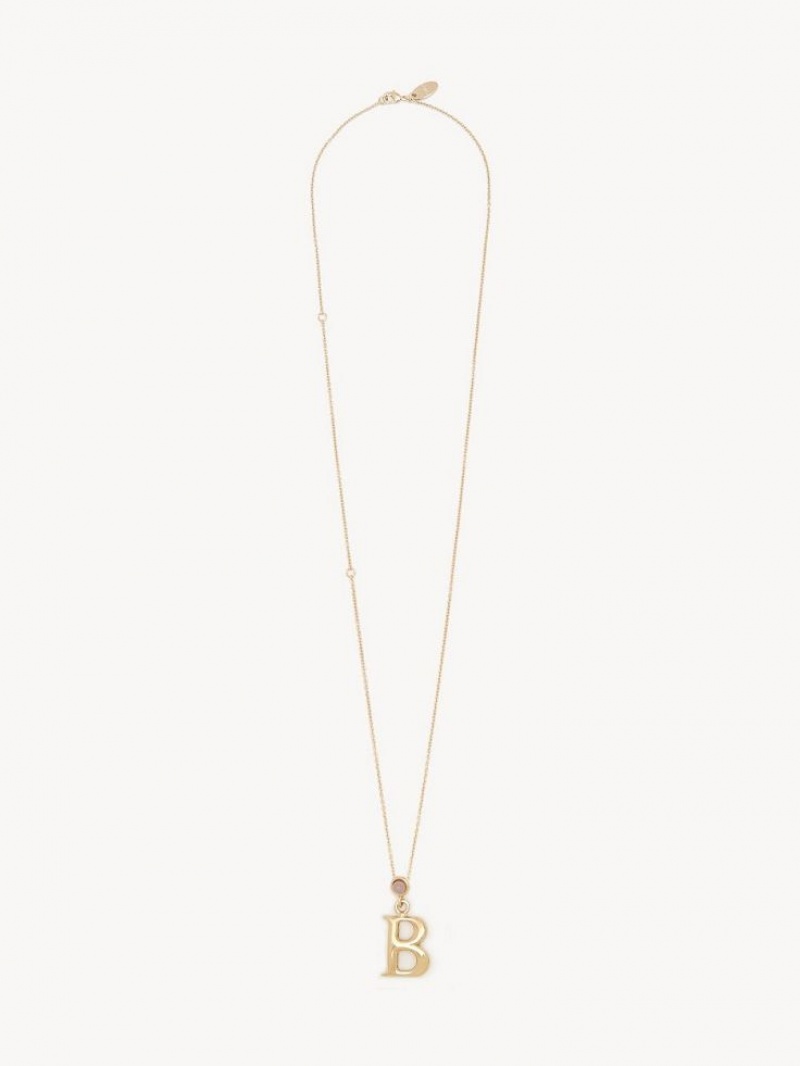 Chloe Alphabet With Pendant Halskjeder Gull | CHE-SR14422