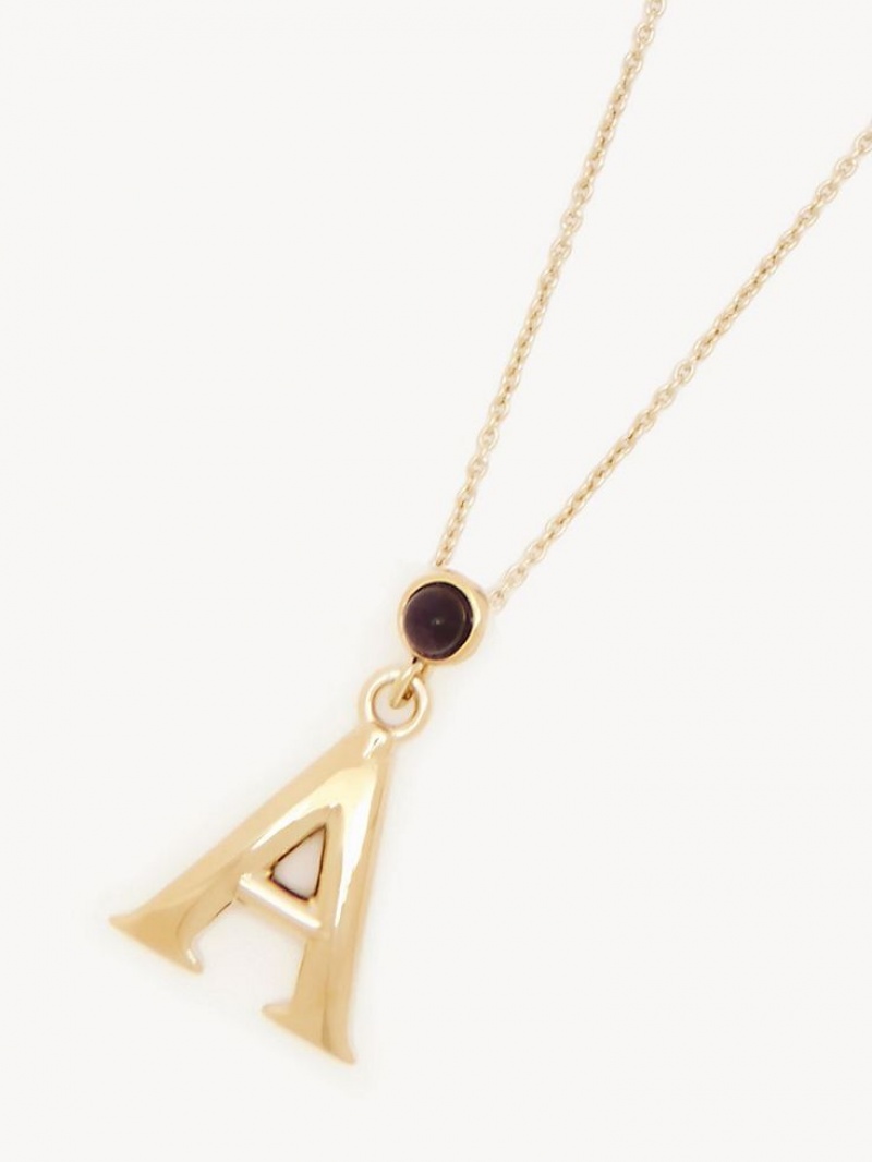 Chloe Alphabet With Pendant Halskjeder Gull | CHE-SR14430