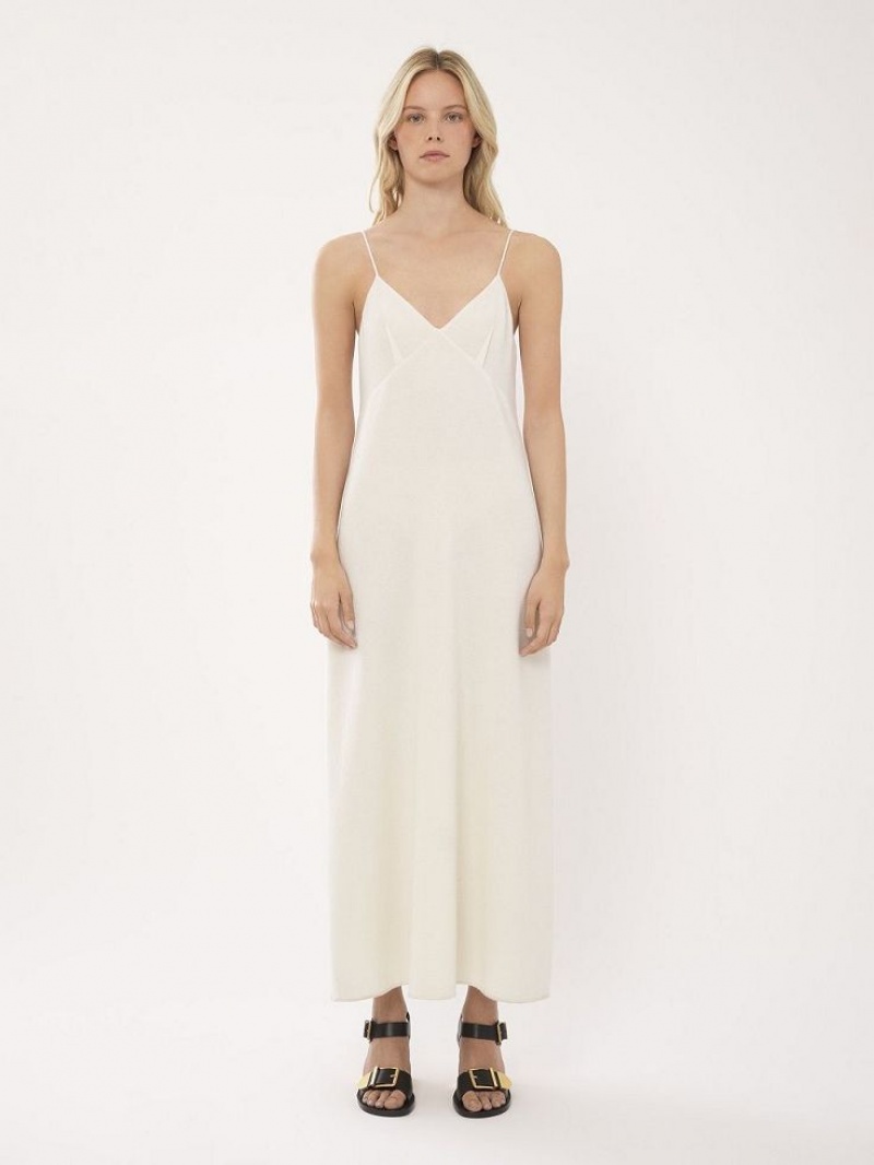 Chloe Ankle-length Ermeløse Kjole Hvite | CHE-SR13855