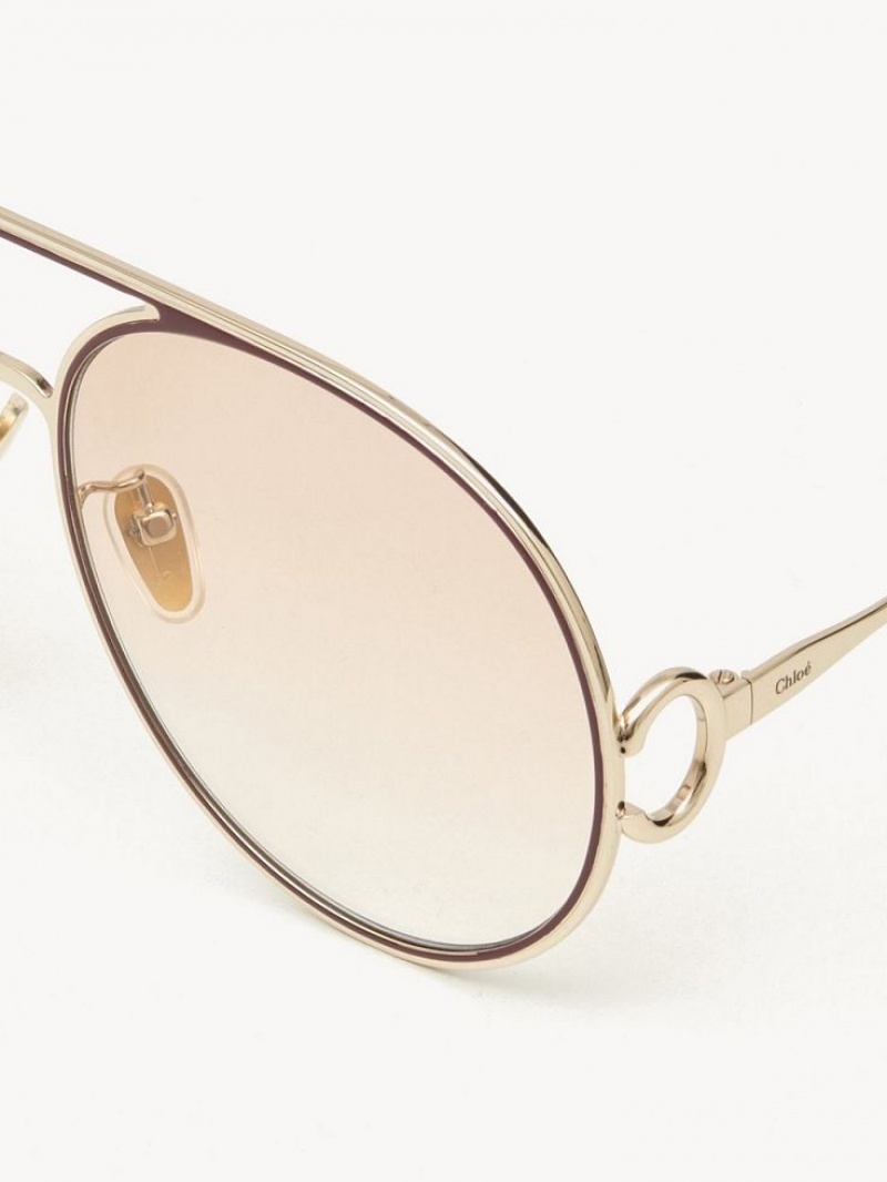 Chloe Austine Solbriller Gull Rosa | CHE-SR14524