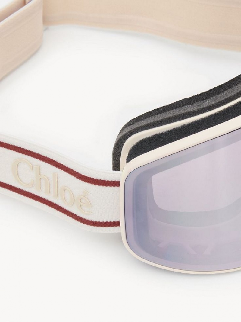 Chloe Cassidy Ski Goggle Solbriller Hvite | CHE-SR14533