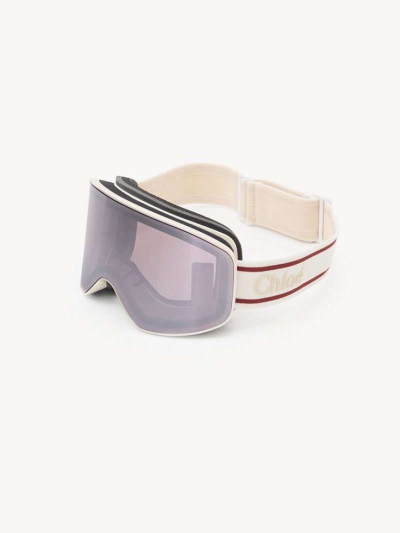 Chloe Cassidy Ski Goggle Solbriller Hvite | CHE-SR14533