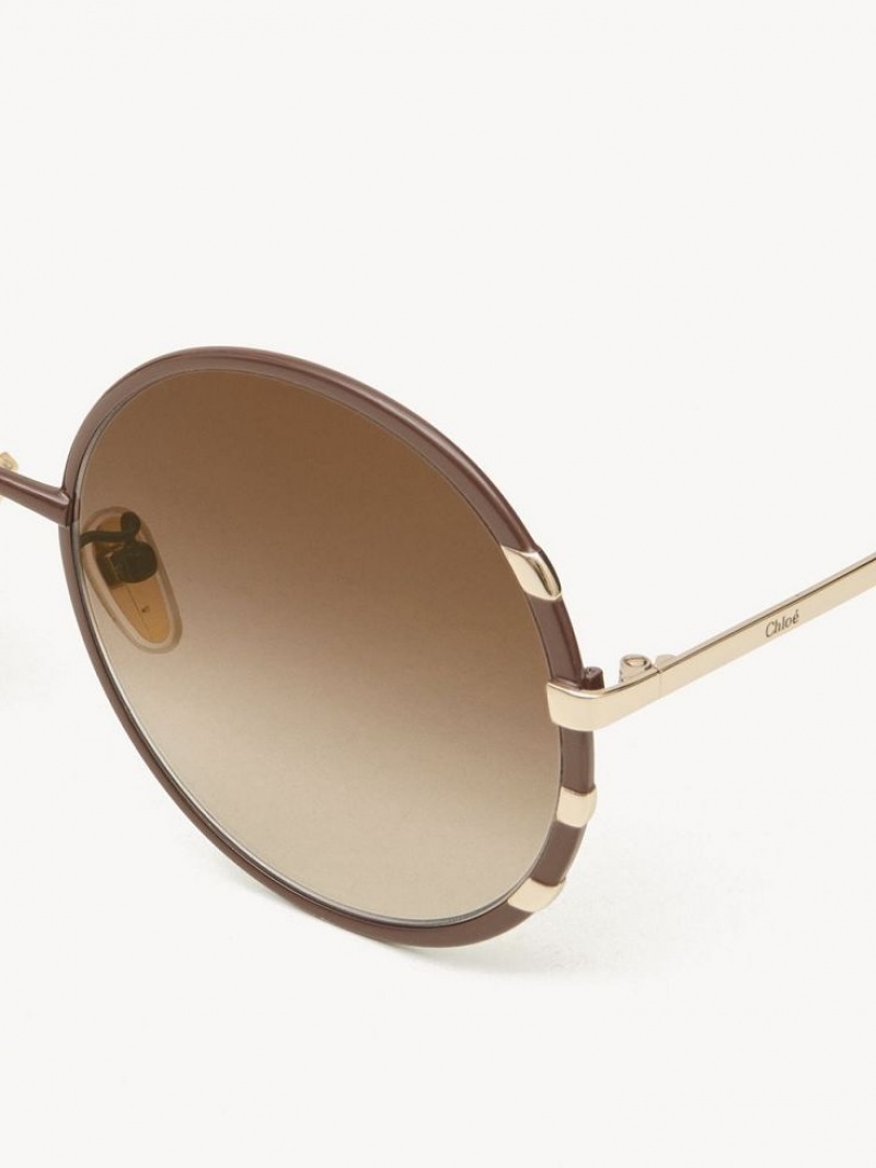 Chloe Celeste Solbriller Gull Brune | CHE-SR14523