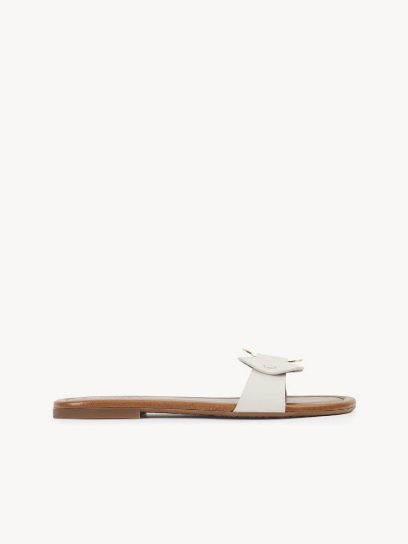 Chloe Chany Mule Flate Sko Hvite | CHE-SR14823