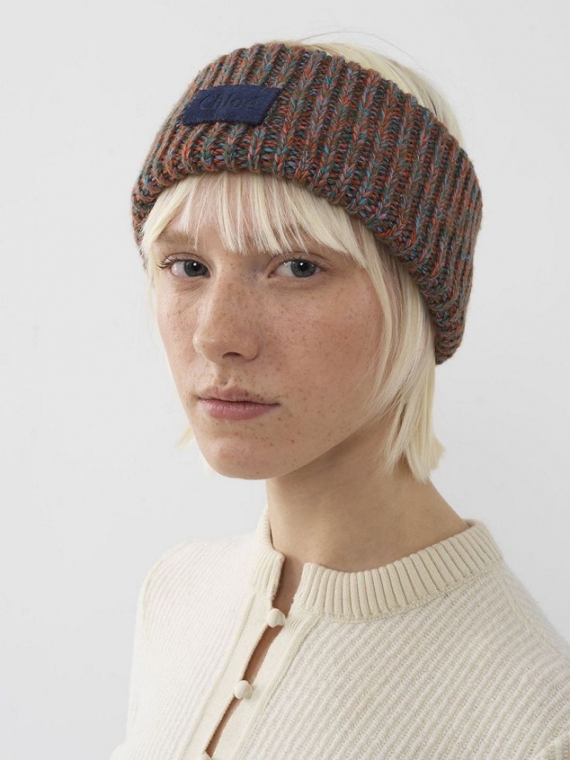 Chloe Chunky Strikket Headband Hatt Multicolor Blå | CHE-SR14490