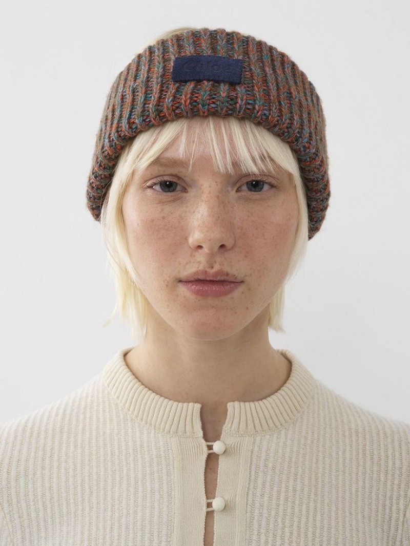 Chloe Chunky Strikket Headband Hatt Multicolor Blå | CHE-SR14490