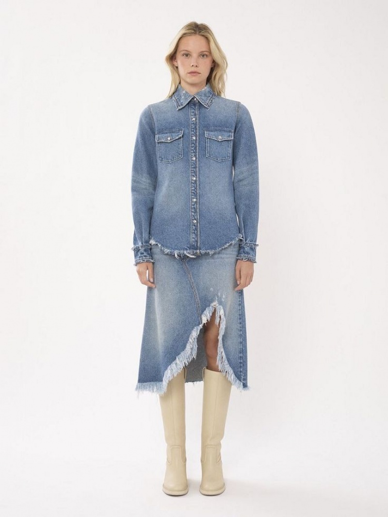 Chloe Classic Denim Skjorte Blå | CHE-SR13917