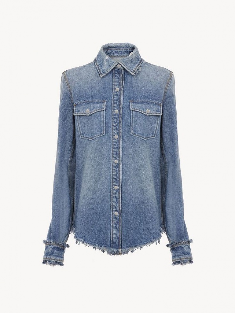 Chloe Classic Denim Skjorte Blå | CHE-SR13917