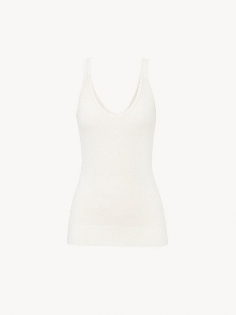 Chloe Classic Tank Topper Hvite | CHE-SR13873