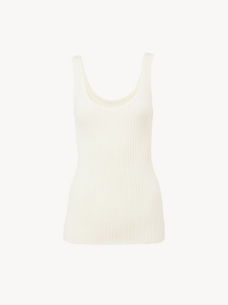 Chloe Classic Tank Topper Hvite | CHE-SR13877