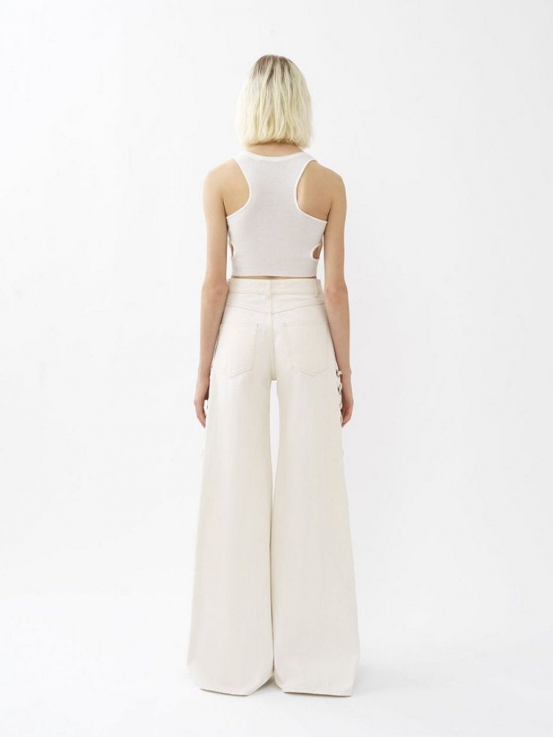 Chloe Cropped Strikkevarer Hvite | CHE-SR13938