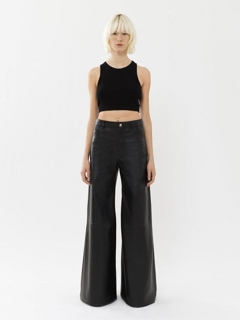 Chloe Cropped Strikkevarer Svarte | CHE-SR13939