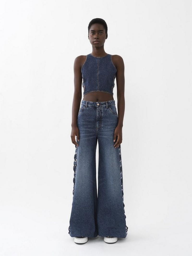 Chloe Cropped Topper Blå | CHE-SR13892