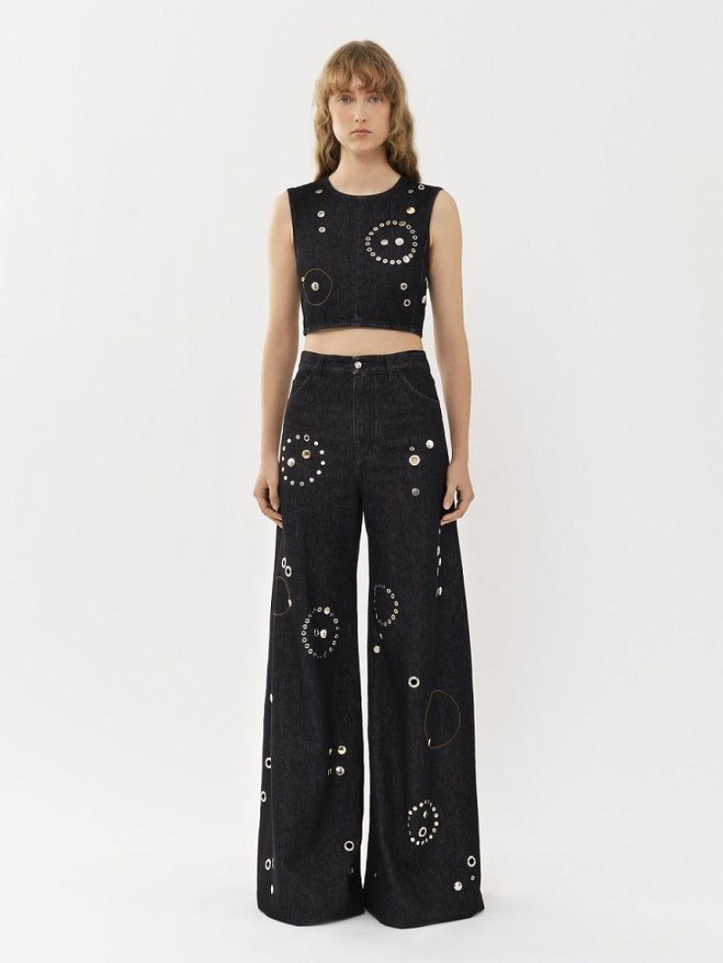 Chloe Cropped Topper Svarte | CHE-SR13884