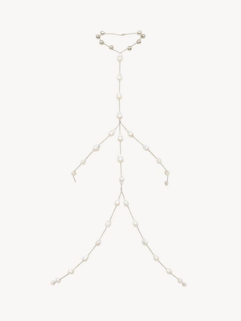 Chloe Darcey Body Chain Halskjeder Hvite | CHE-SR14454