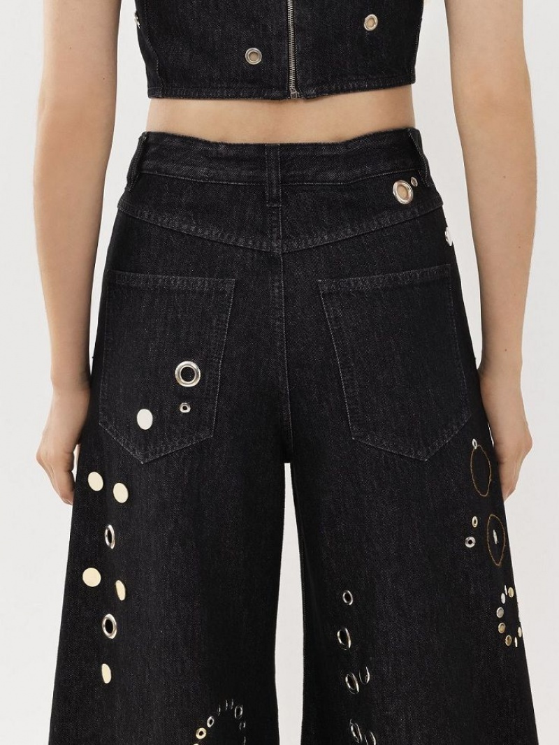 Chloe Embellished Rave Jeans Svarte | CHE-SR13984