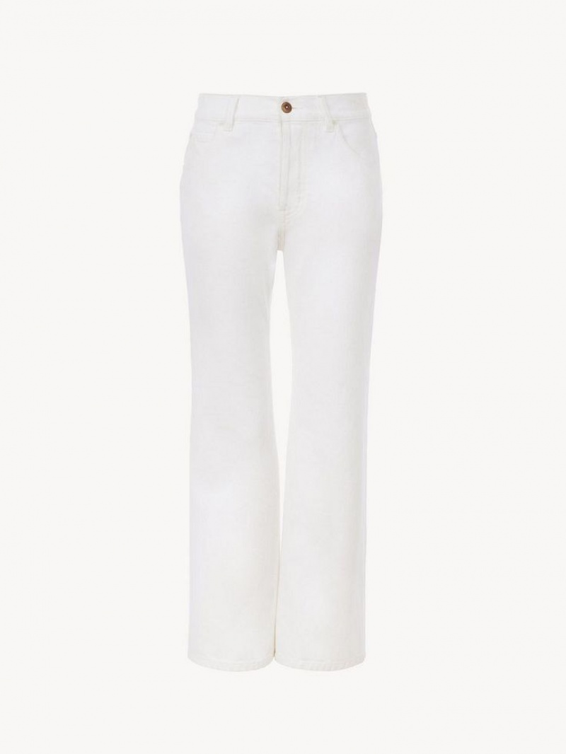 Chloe Fuego Cropped Bootcut Jeans Hvite | CHE-SR13997